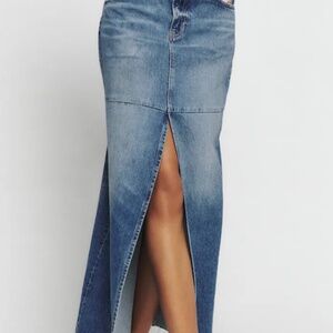 Reformation Tazz Maxi Denim Skirt Blue - Size 25